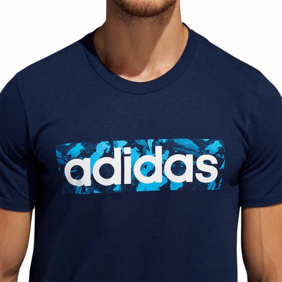 Adidas Men's Graphic T-Shirt Tee - Blue - Picture 6 of 8